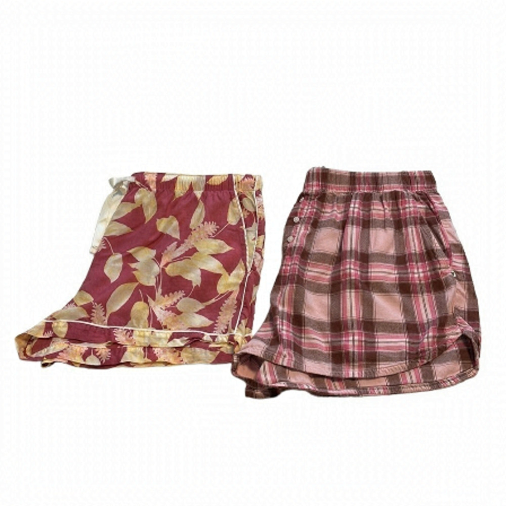 Floral & Plaid Pajamas Lounge Shorts Bundle - Size XL